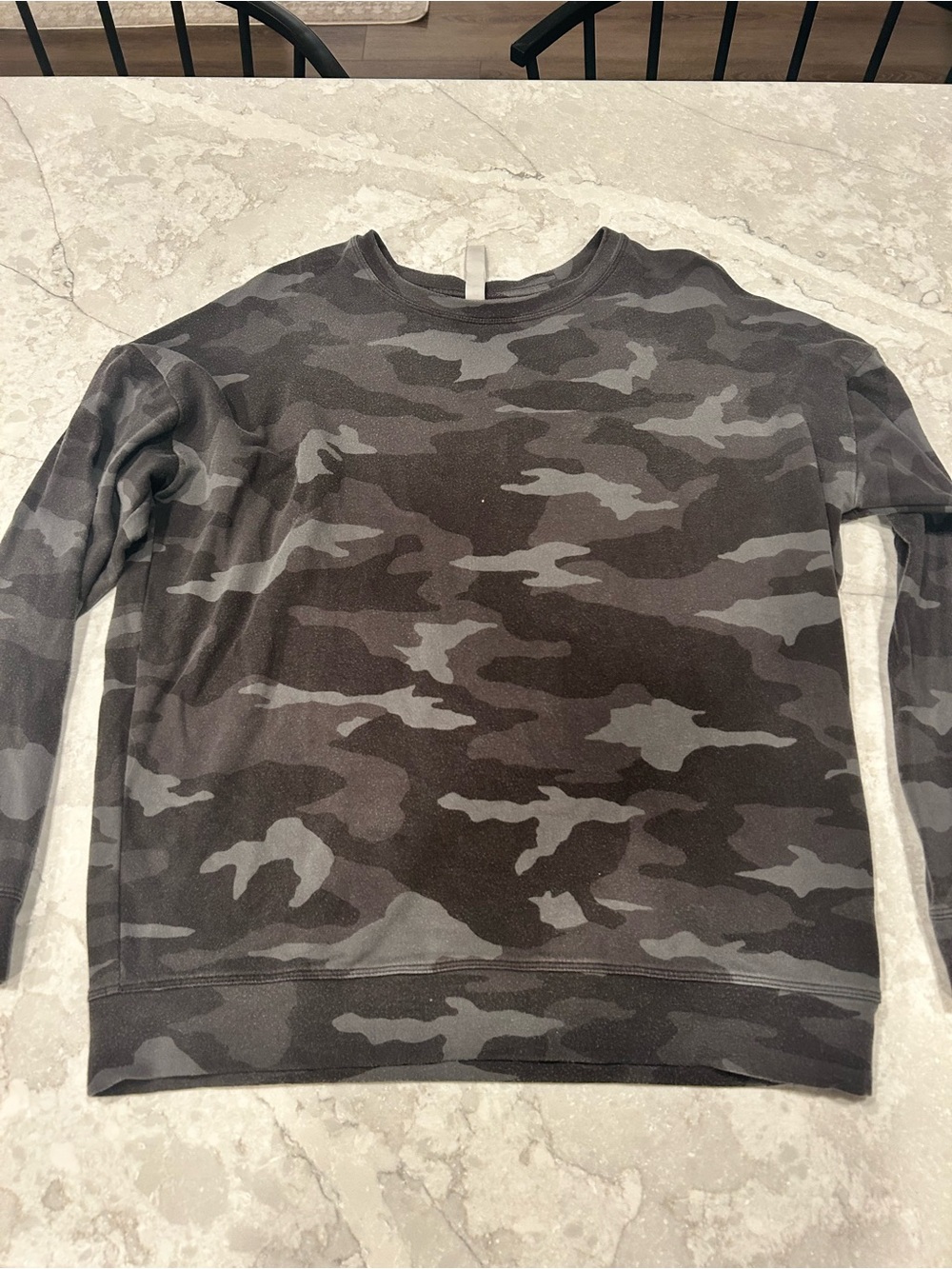 Athleta Gray and Black Camo Long Sleeve